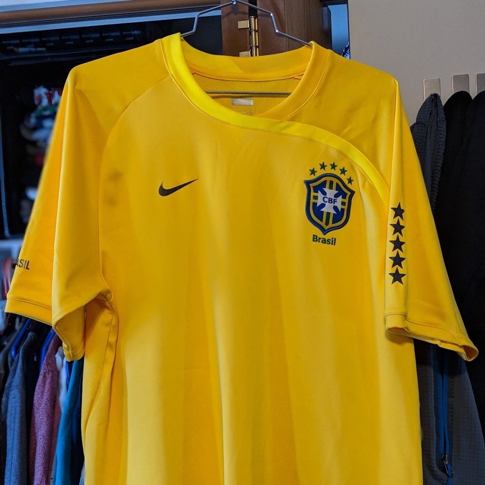 NikeFit Brazil Jersey Shirt Size M Yellow Nike